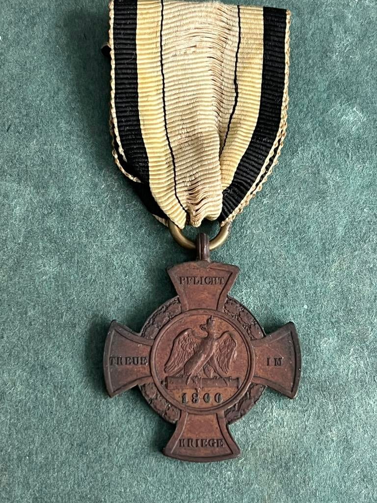 Preussen 1866 kreuz fur nichtkapfer, Enlèvement ou Envoi, Armée de terre, Ruban, Médaille ou Ailes