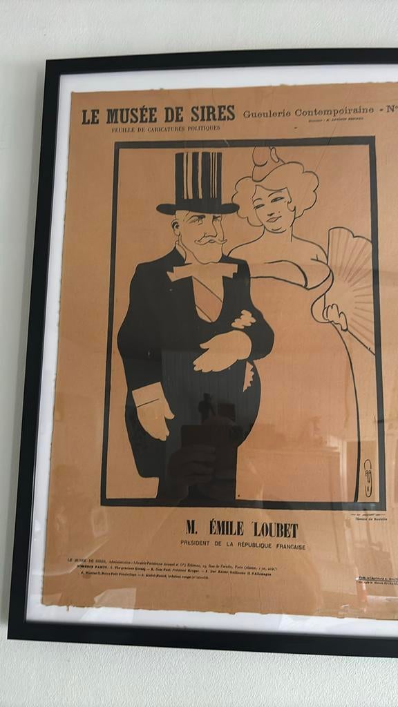 M Emile Loubet president de la republique Francise, Antiek en Kunst, Kunst | Litho's en Zeefdrukken, Ophalen