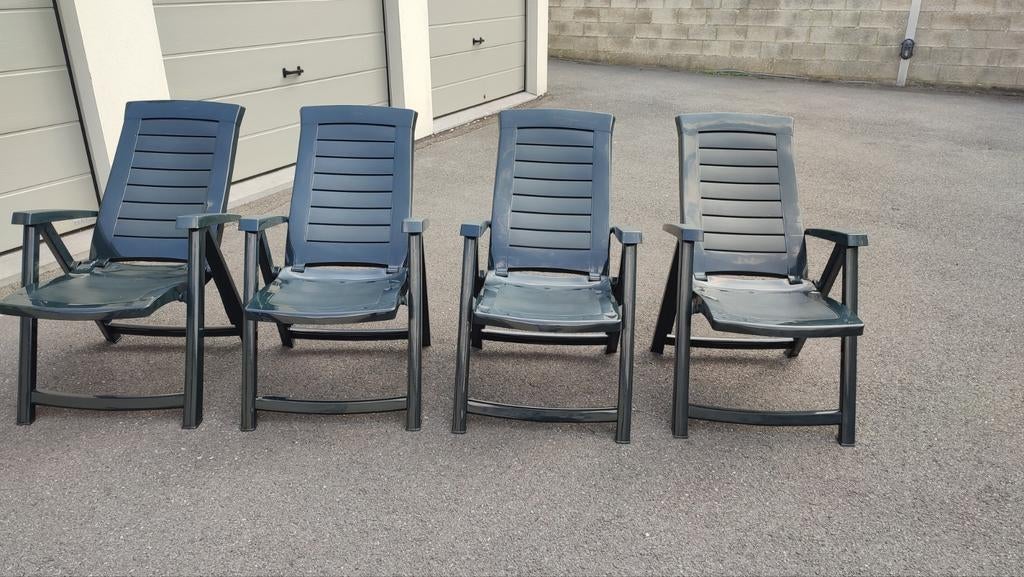 4 chaises de jardin de couleur vertes, Jardin & Terrasse, Enlèvement, Comme neuf