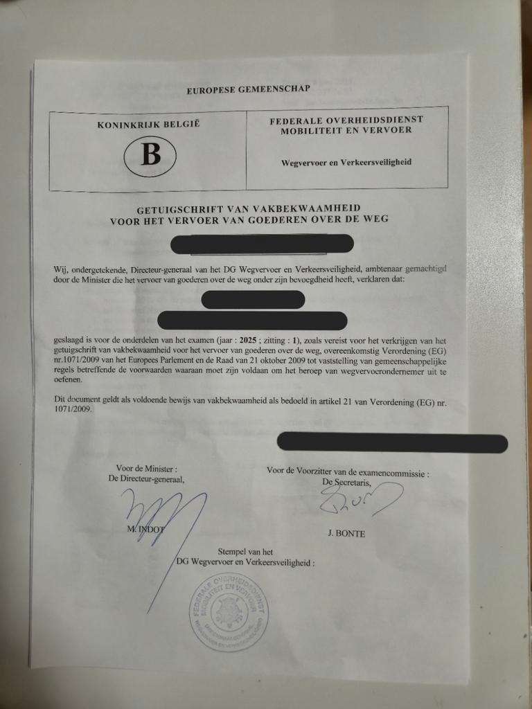 Permis de transport/Permis de transport à louer