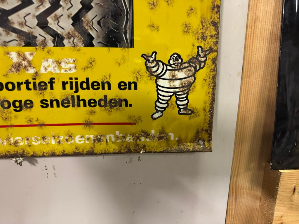 Oud Michelin X banden reclamebord, Verzamelen, Ophalen of Verzenden, Zo goed als nieuw, Reclamebord