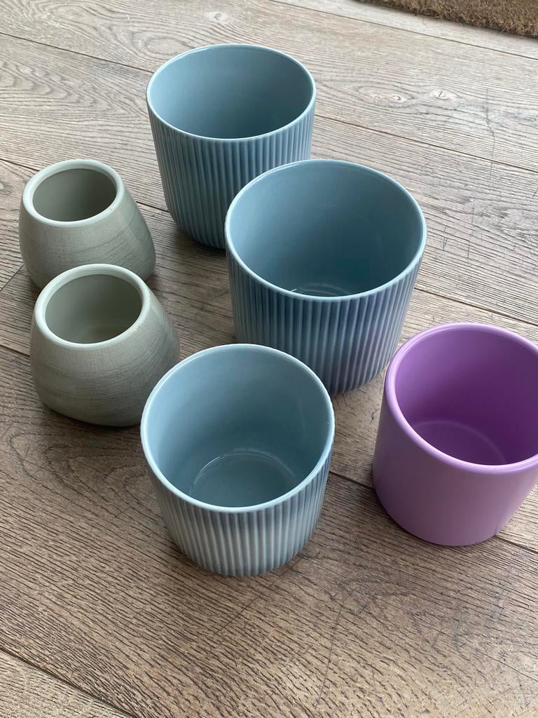 Pots de fleurs, caches-pots céramiques 8-18 cm en diamètre, Jardin & Terrasse, Pots de fleurs, Comme neuf, Intérieur, Balcon, Jardin