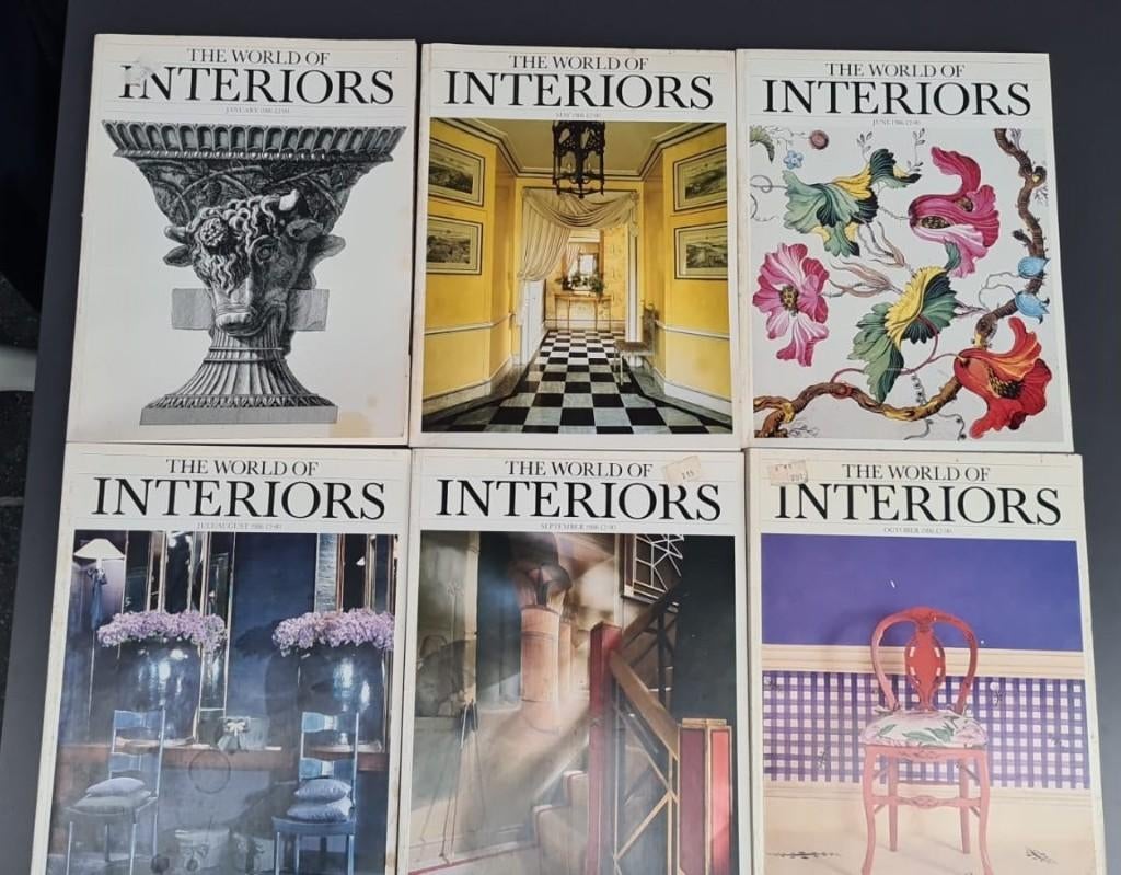 Vintage maandblad The world of interiors, 1986, 6 stuks, Ophalen of Verzenden, Gelezen, Architectuur algemeen
