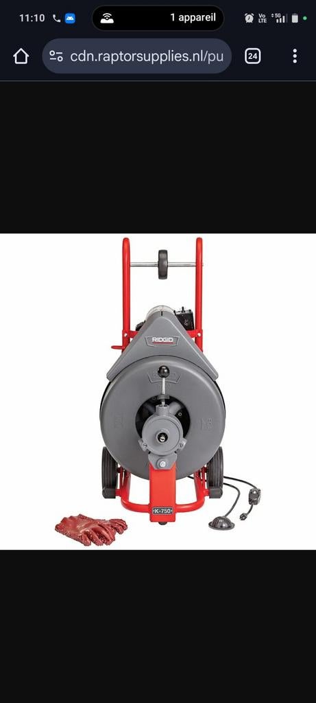 Machine de curage RIDGID K-750 – Occasion, Enlèvement ou Envoi