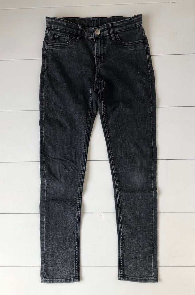 jeans broek skinny fit H&M 10-11 j 140 146 donker grijs, Broek, Gebruikt, Meisje, H&M