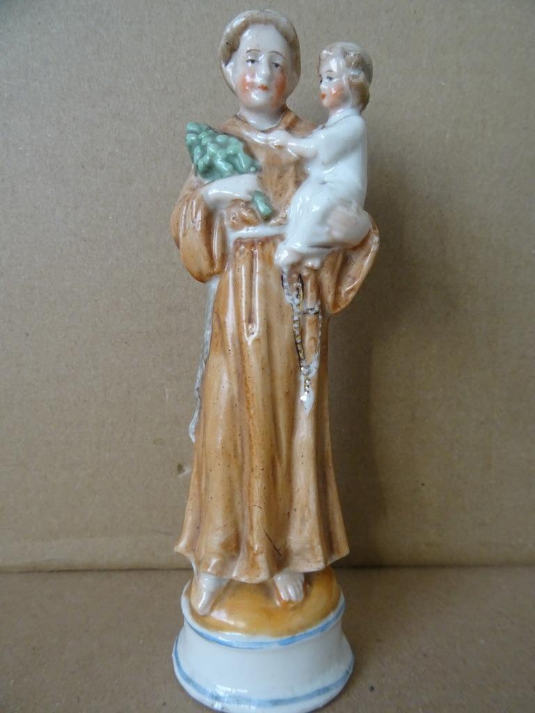 Statue ancienne de Saint Antoine et Jésus en porcelaine 16cm, Antiquités & Art, Enlèvement ou Envoi
