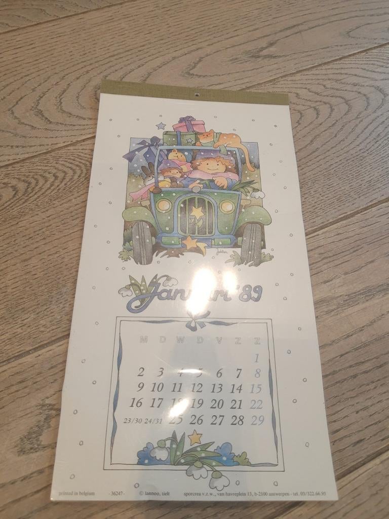 Kalender met tekeningen van Jaklien Moerman:1989, Verzamelen, Retro, Ophalen of Verzenden