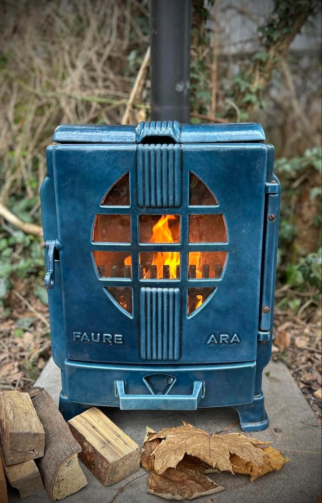 Klassieke Franse kachels / haarden art deco en vintage, Ophalen, Gebruikt, Houtkachel, Vrijstaand