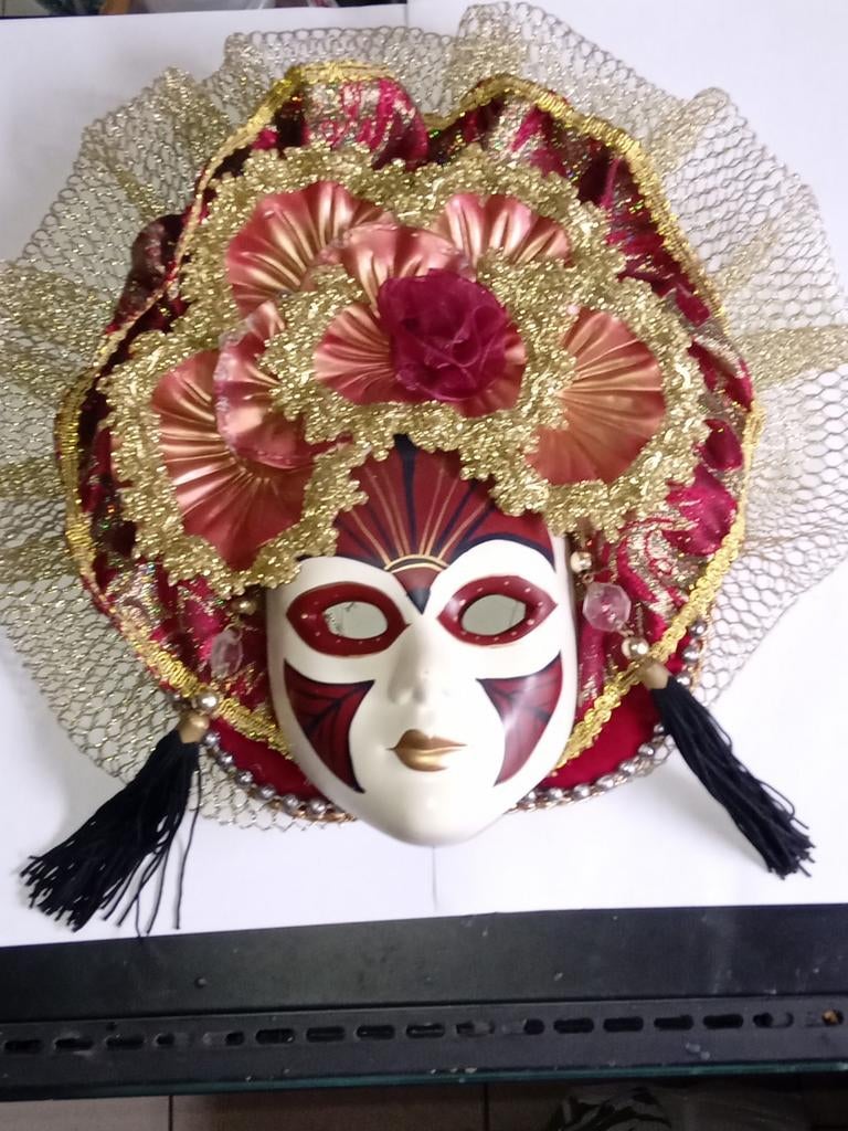 2 decoratieve Venetiaanse maskers, Antiek en Kunst, Ophalen of Verzenden