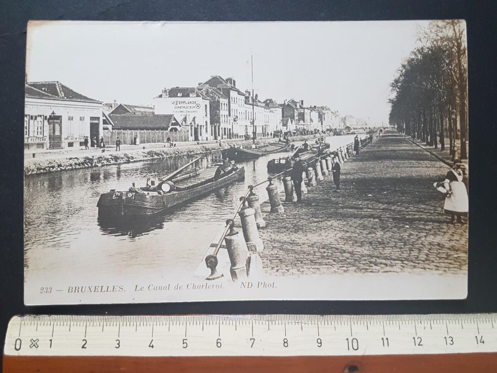 Carte postale Bruxelles Le canal de Charleroi Péniche, Enlèvement ou Envoi, Avant 1920, Non affranchie, Bruxelles (Capitale)