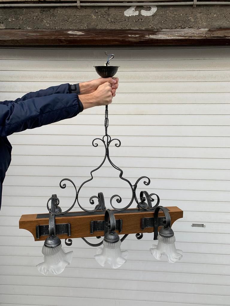 Rustieke, klassieke luster, Ophalen, Gebruikt, Glas, Landelijk, rustiek