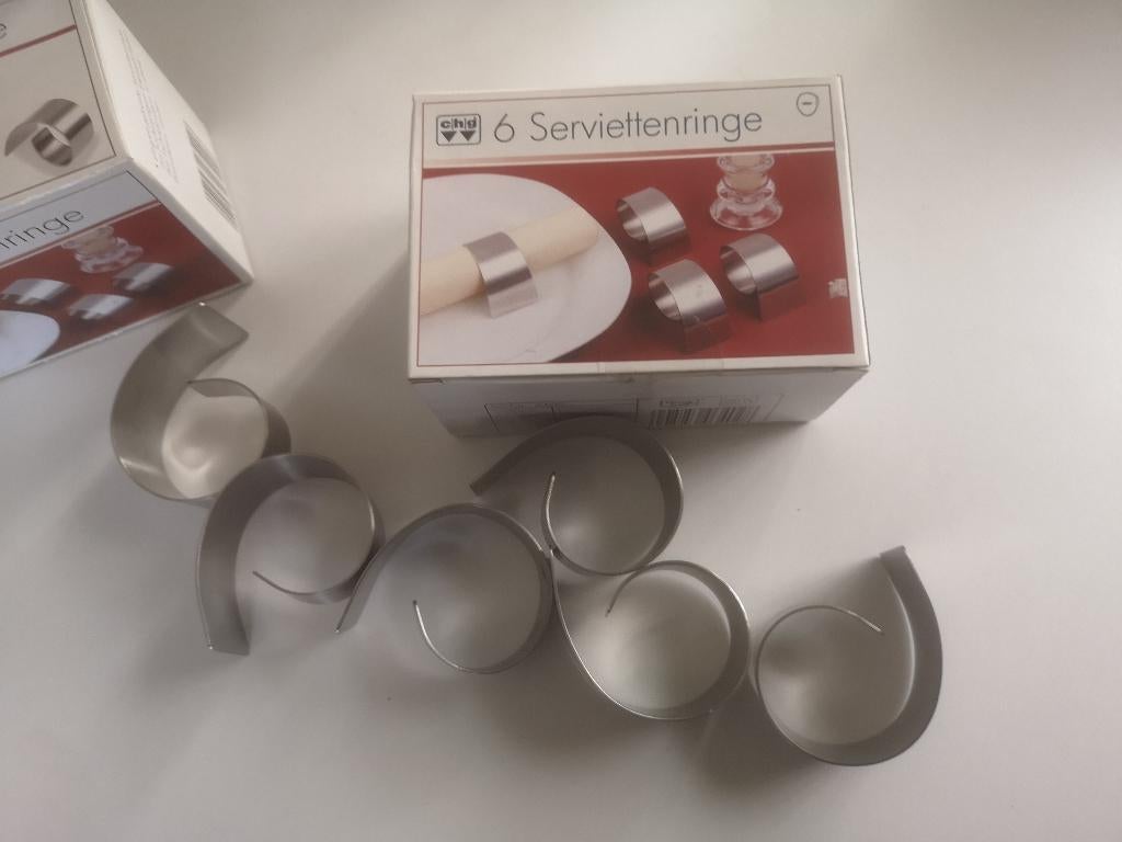 Servetringen - 2 x 6 RVS Servetringen in giftbox - 5 €/set, Ophalen of Verzenden