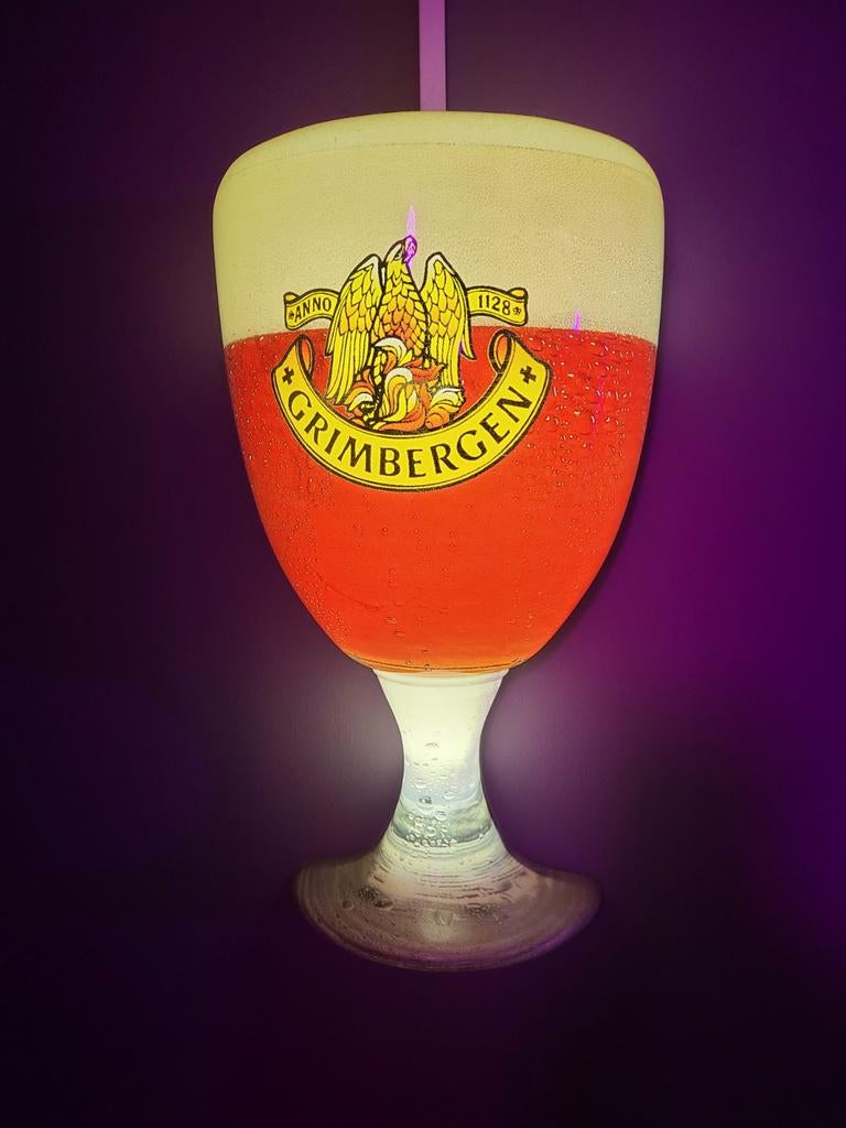 Lichtreclame bier Grimbergen 45x30 cm, Verzamelen, Ophalen of Verzenden