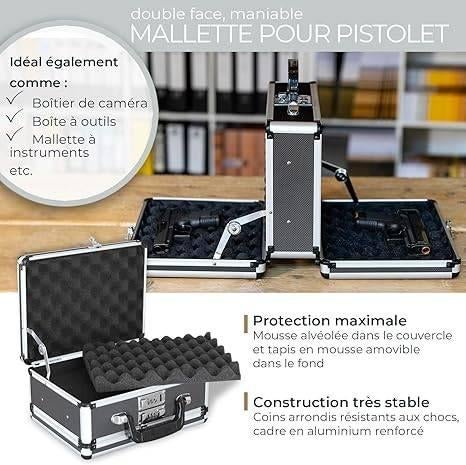 Aluminium Wapenkoffer voor 2 Pistolen | GRATIS LEVERING, Sport en Fitness, Schietsport-accessoires, -, Verzenden, -, HMF