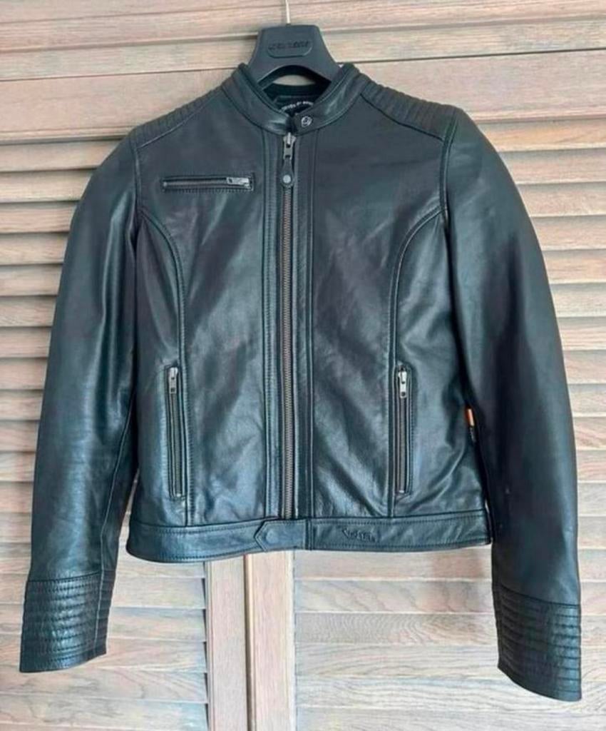 RICHA ZWARTE LEDEREN MOTORJAS SCARLETT M38 / 1X GEDRAGEN, Ophalen of Verzenden