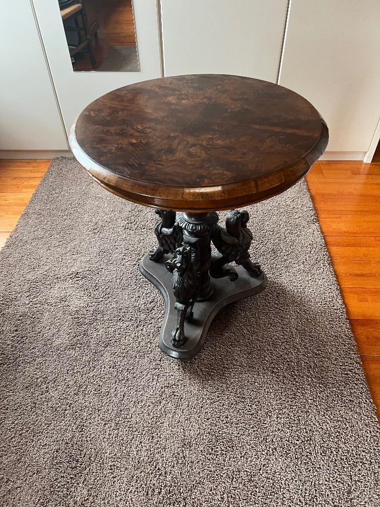 Mahoniehouten Mechelse salontafel met leeuwenkoppen., Antiek en Kunst, Antiek | Meubels | Tafels, Ophalen