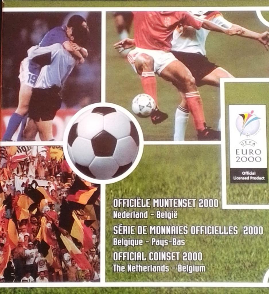 Europees voetbalkampioenschap 5 gulden/50 frank, Postzegels en Munten, Ophalen of Verzenden, België, Setje