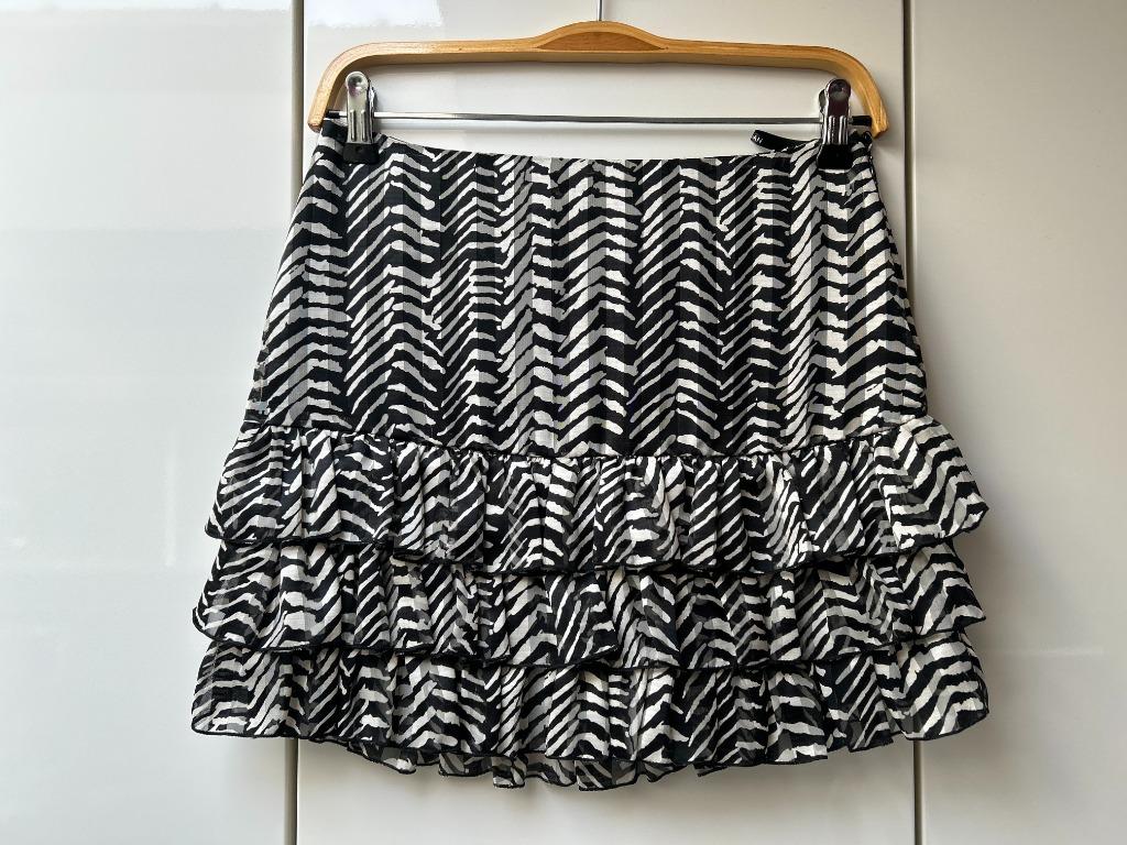 Zwart-witte Morgan minirok - Maat 34, Kleding | Dames, Zwart, Zo goed als nieuw, Maat 34 (XS) of kleiner, Boven de knie