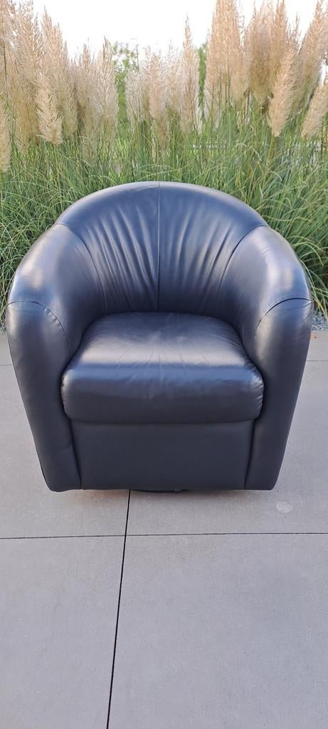 Fauteuil pivotant en cuir Italsofa., Maison & Meubles, Fauteuils, Enlèvement, Comme neuf