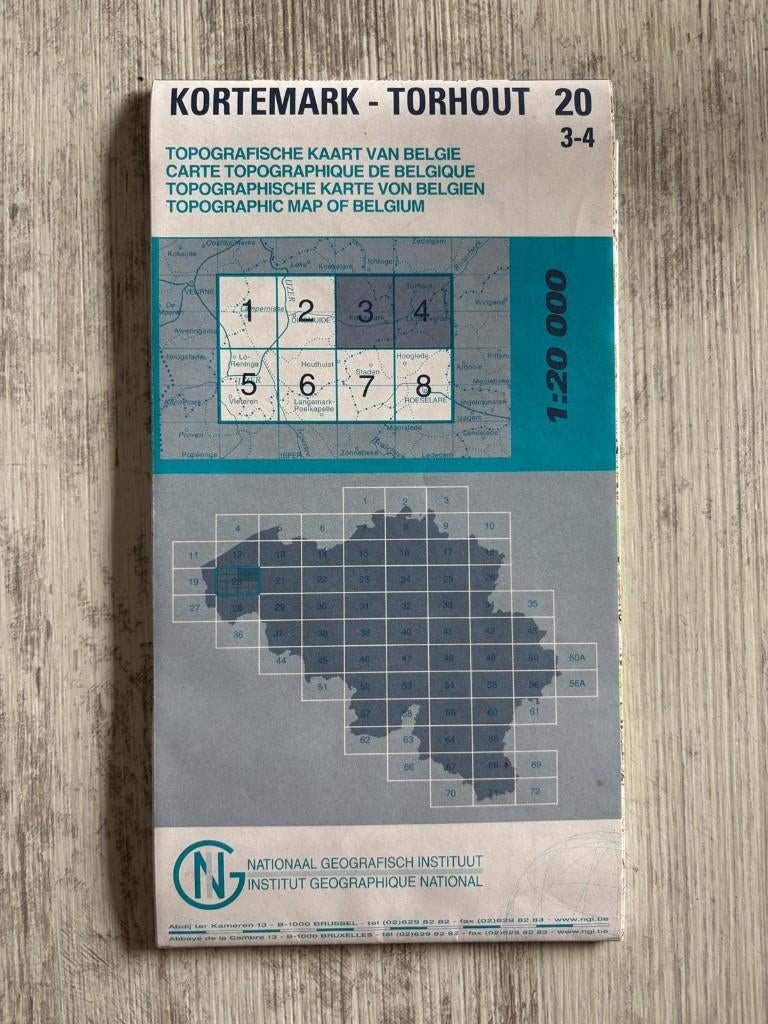 Topografische kaart Kortemark-Torhout, Boeken, Atlassen en Landkaarten, 2000 tot heden, Nieuw, Ophalen of Verzenden, Landkaart