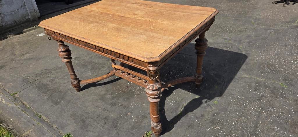 Houten tafel met sierlijst, Antiek en Kunst, Ophalen