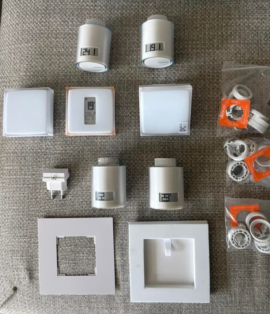 Netatmo thermostaat + 4 kranen – complete smart set, Doe-het-zelf en Bouw, Thermostaten, Ophalen, Zo goed als nieuw