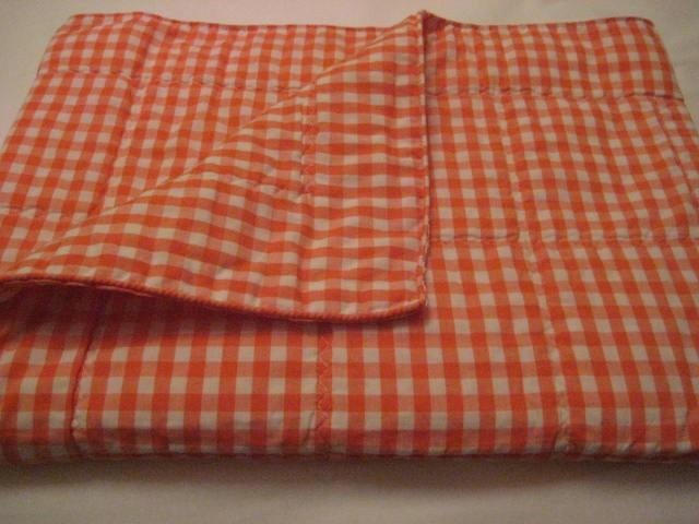 Couvre-lit à carreaux pour lit d'enfant - vintage, Enlèvement ou Envoi, Comme neuf, Orange, Garçon ou Fille