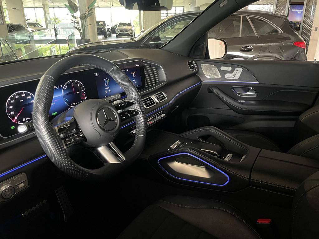 Mercedes-Benz GLE 350 de 4MATIC AMG Line + BURMESTER + AIRMA, Auto's, Stof, Gebruikt, Zwart, Regensensor