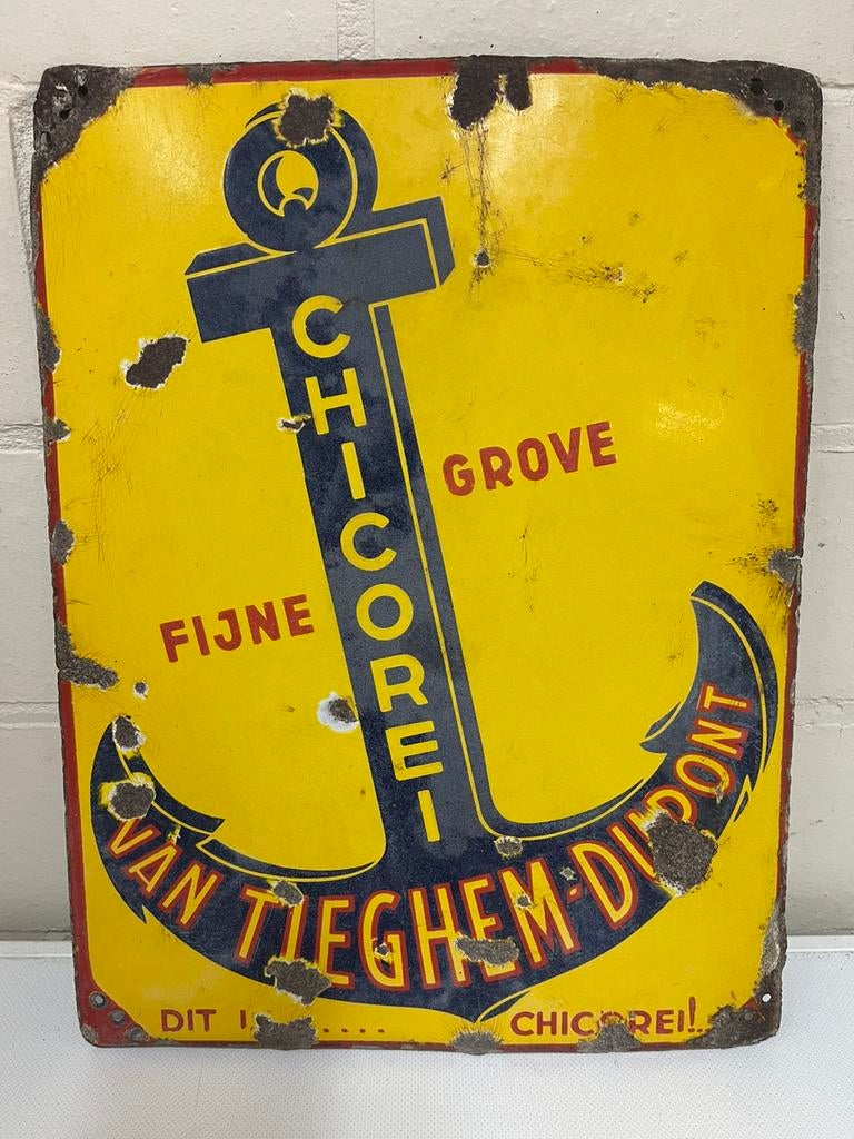 Chicorei Van Tieghem-Dupont emaille 1940 (46/35), Verzamelen, Ophalen of Verzenden, Zo goed als nieuw