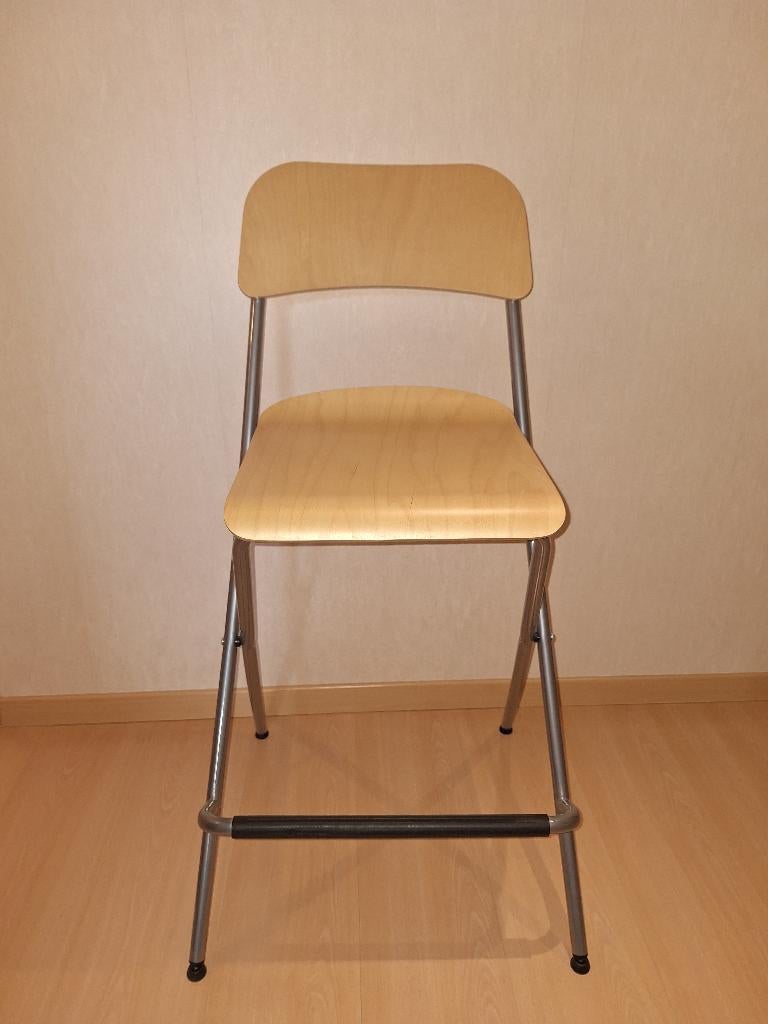 barkruk opklapbaar in beuk, Ophalen, Met voetsteun, Zo goed als nieuw, 90 cm of meer