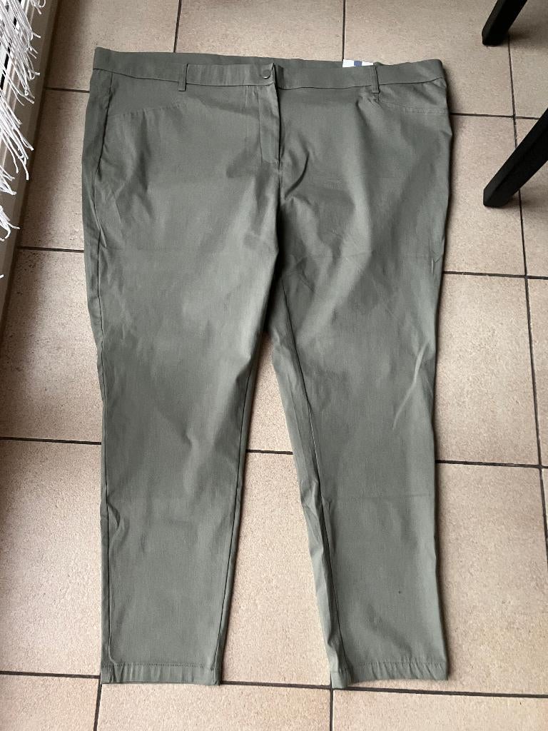 Nieuwe soort groen kleurige broek met stretch - Maat 58, Ophalen of Verzenden, Nieuw, Groen, Broek of Spijkerbroek