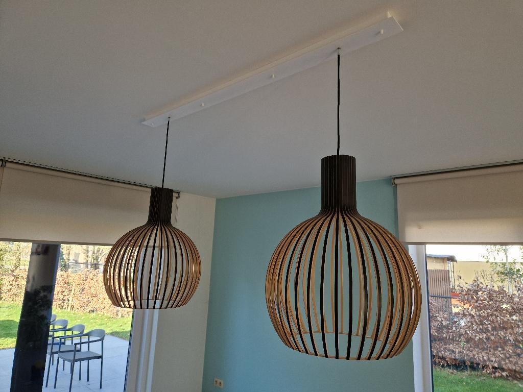 2 plafondlampen Secto Octo 4241, Ophalen, Zo goed als nieuw, Hout, Modern, Scandinavisch
