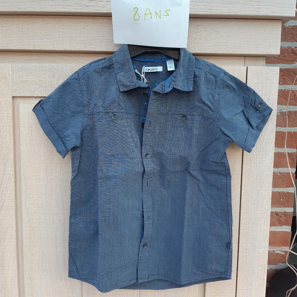 Okaidi shirt, 8 jaar, Kinderen en Baby's, Kinderkleding | Maat 128, Okaidi, Overhemd of Blouse, Ophalen of Verzenden, Zo goed als nieuw