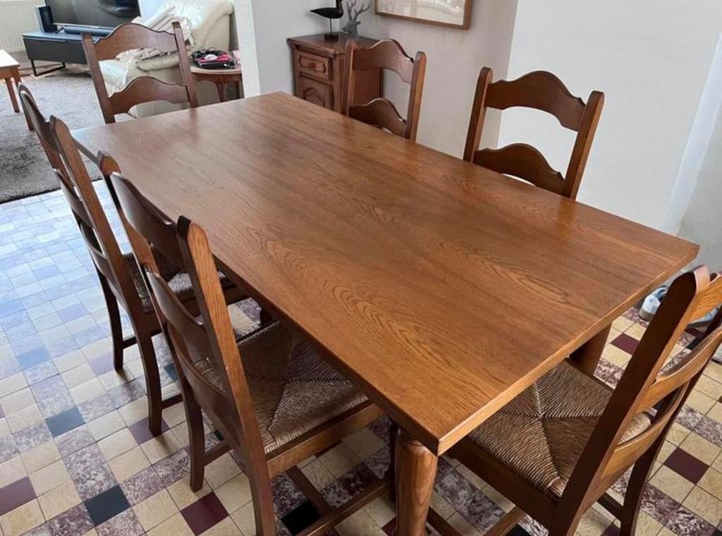 Eetkamer compleet antiek, Ophalen, Gebruikt, Antiek, 4 tot 6 stoelen