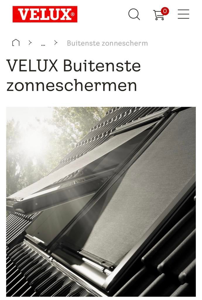 Velux Buitenste zonnescherm 117 breed - 142 lang, Ophalen
