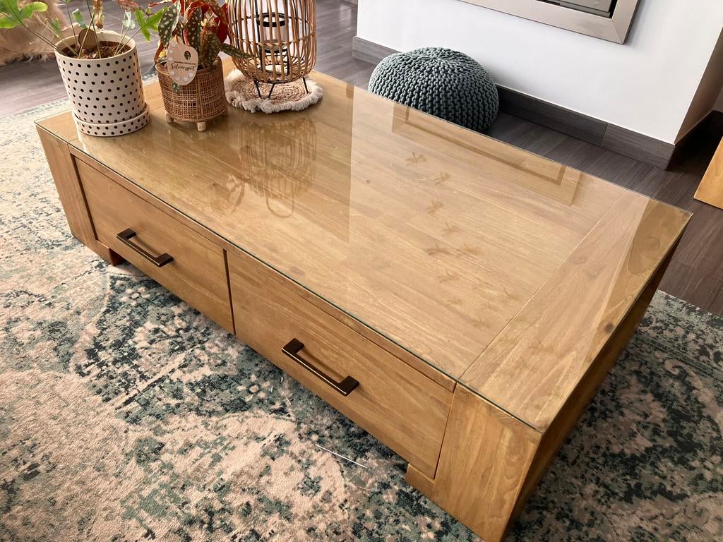 Henders&Hazel teak salontafel, Huis en Inrichting, Ophalen, Gebruikt, 100 tot 150 cm, Teakhout