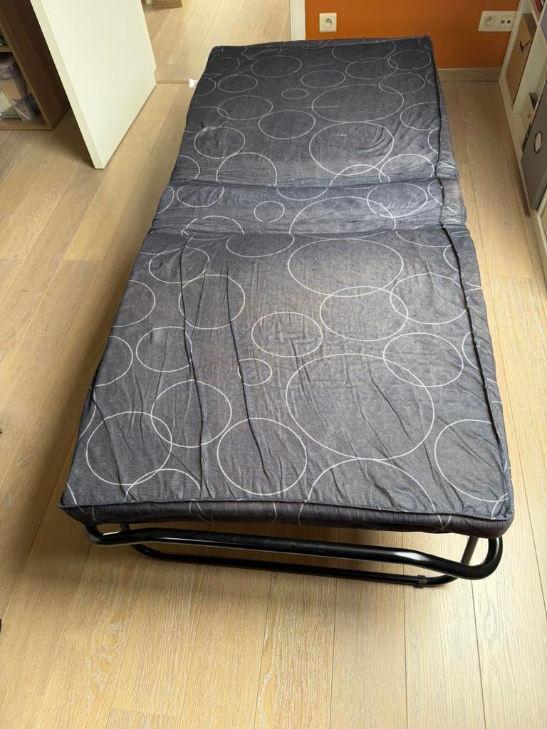 Lit d'invité pliable (1p), Maison & Meubles, Enlèvement, Utilisé, Une personne, Noir