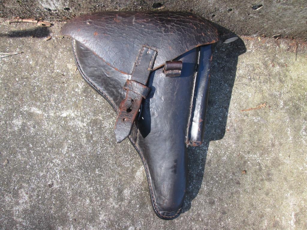 Duits holster P08 mooi gemarkeerd 1918 nette gebruikte staat, Verzamelen, Ophalen of Verzenden