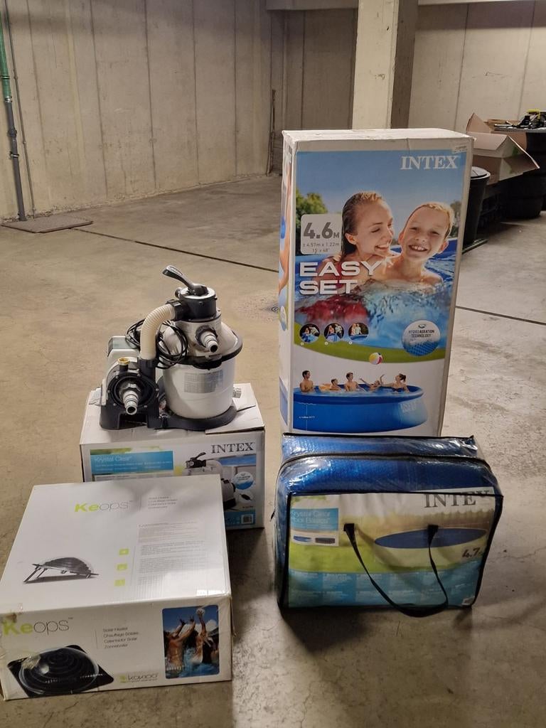 Intex zwembad + zandfilter + warmtekoepel, Tuin en Terras, Zwembaden, Opblaaszwembad, Rond, 400 cm of meer, Ophalen