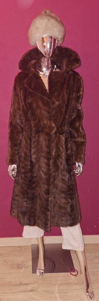 Manteau de Fourrure Véritable – Maison Amandine – Brun Choco, Enlèvement, Brun