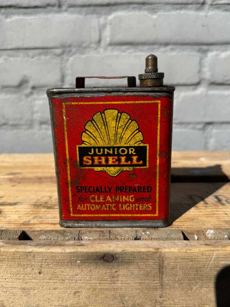 Bidon d'huile rare SHELL Junior, Collections, Enlèvement ou Envoi, Utilisé, Autre, Autres marques