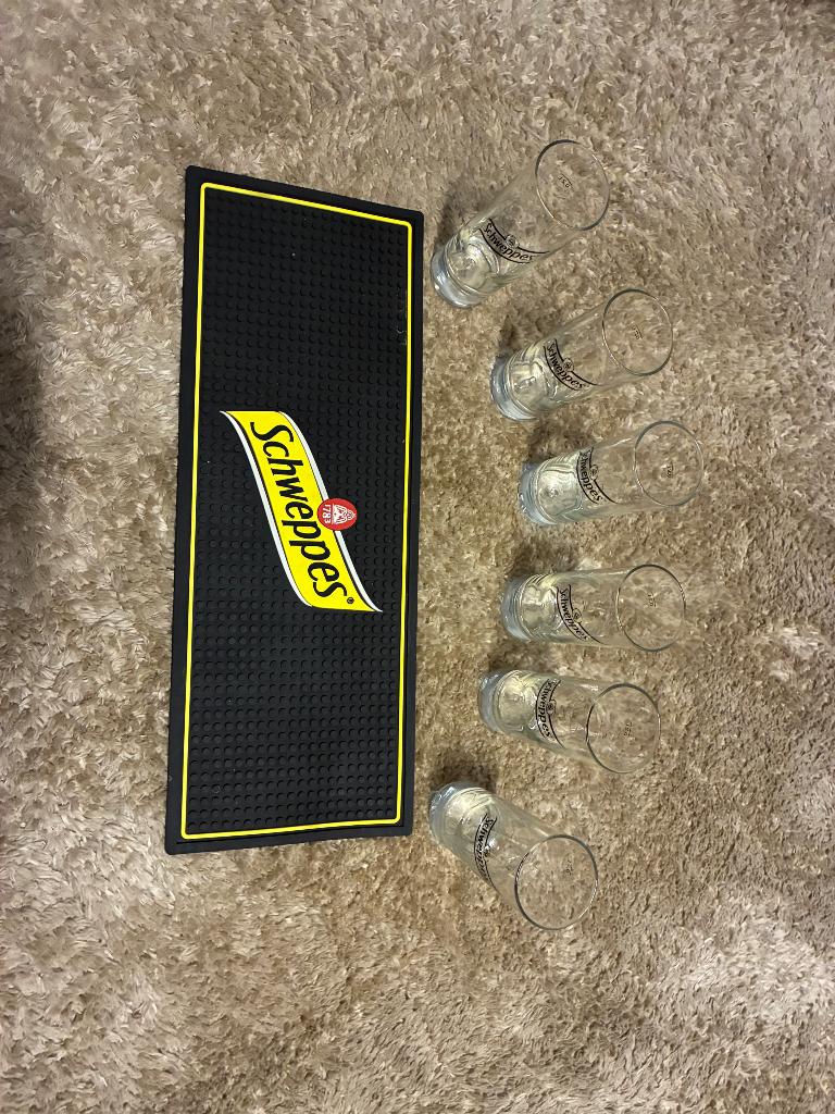 Verre Schweppes x 6, Collections, Verres & Petits Verres, Enlèvement ou Envoi, Comme neuf, Verre à soda