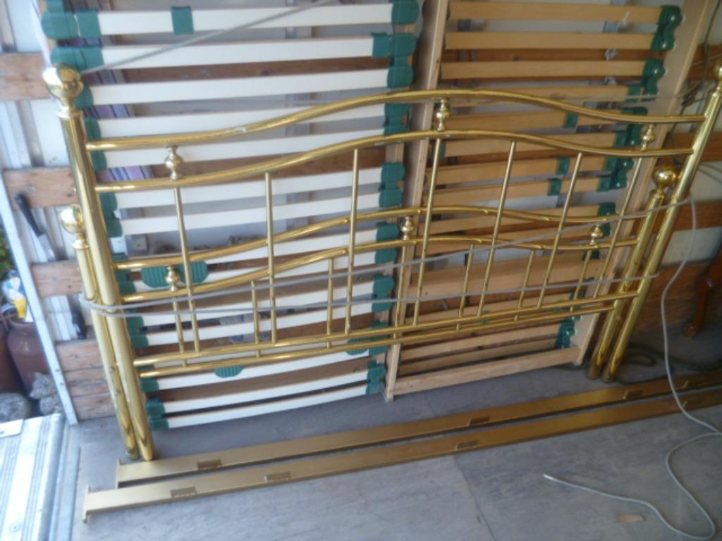 KOPEREN BED MET LATTENBODEM, Antiek en Kunst, Ophalen