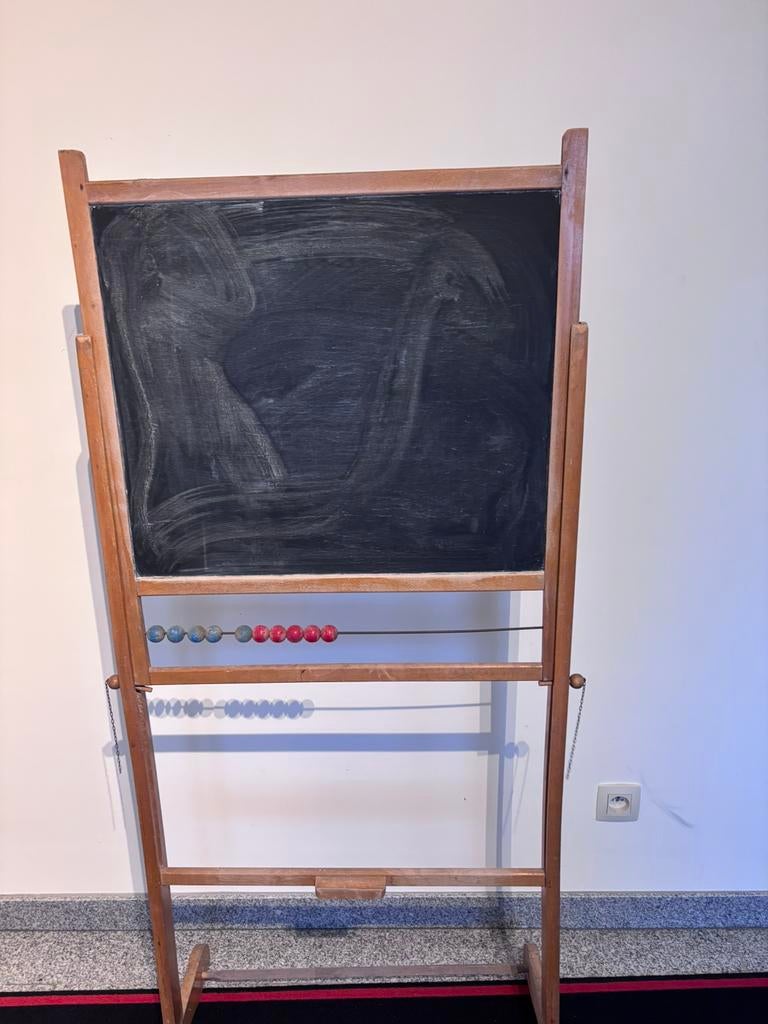 Vintage schoolbord met telraam, Ophalen, Zo goed als nieuw, Krijtbord