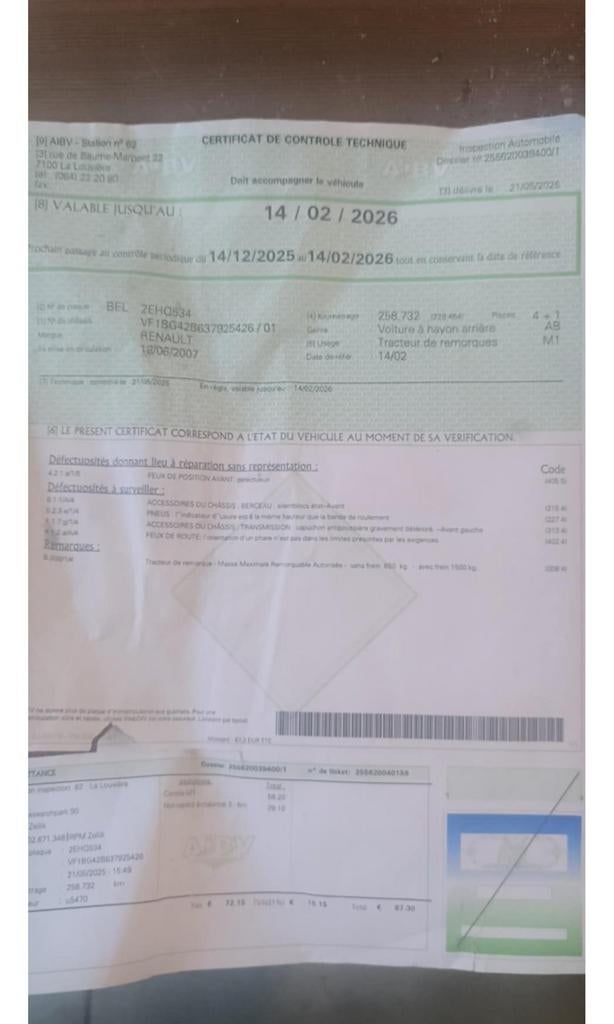 Laguna 19dci 270000km 2006 nouveau amortisseur avant complet, Autos, Particulier, Achat, Laguna