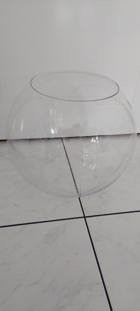 Ronde glazen vaas in aquariumstijl met een diameter van 40 c, Ophalen, Zo goed als nieuw, Glas