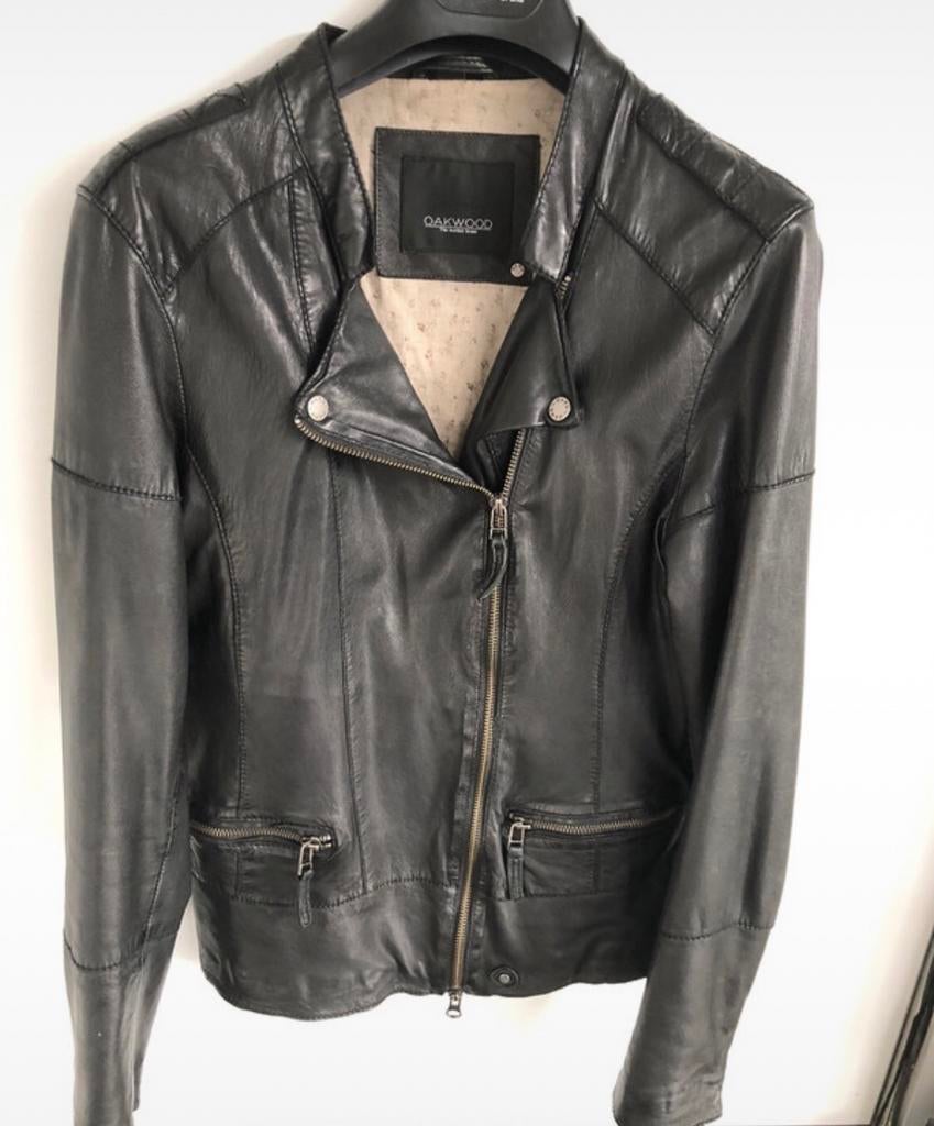 Zwart lederen jasje van Oakwood, Enlèvement ou Envoi, Taille 36 (S), Comme neuf, Oakwood