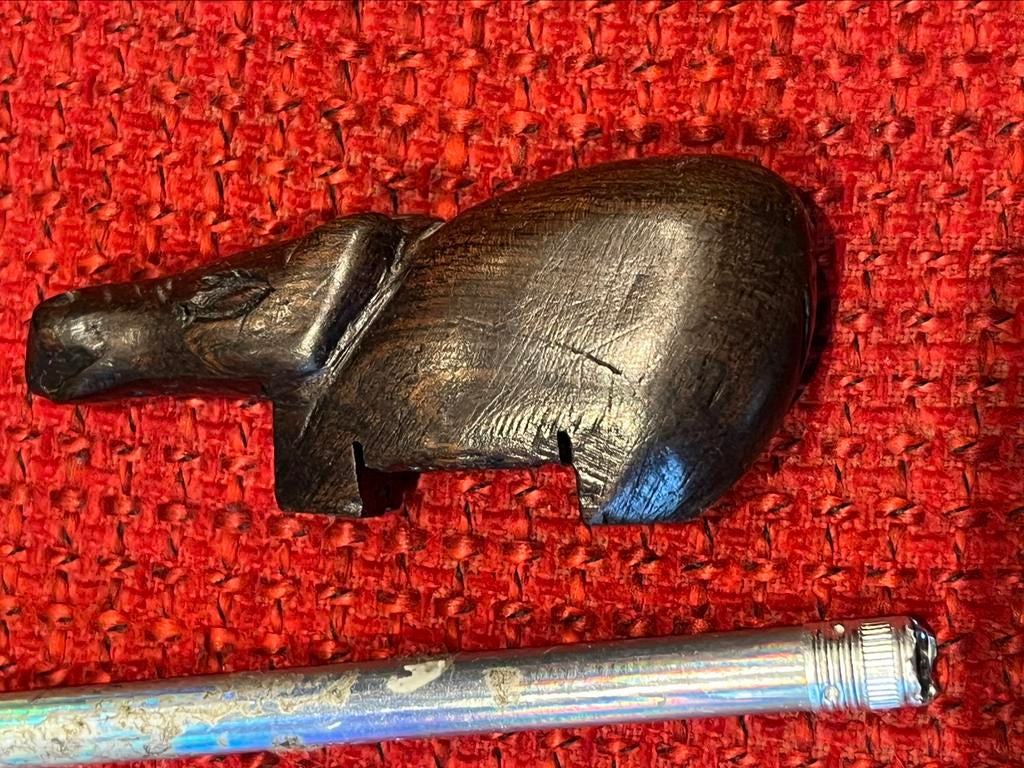 Oud houten Afrikaans beeld nijlpaard, Ophalen of Verzenden