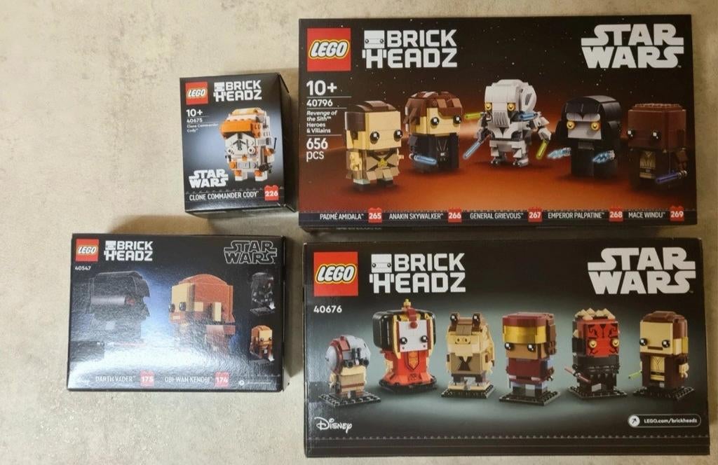 Lego brickheadz Star Wars 40547, 40675, 40676 en 40796, Ophalen, Nieuw, Complete set, Lego