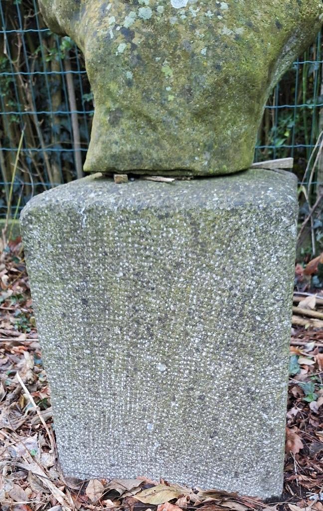 Arduinen zuil - massief - gebouchardeerd - zeldzaam tuinzuil, Tuin en Terras, Bloembakken en Plantenbakken, Ophalen, Steen, Gebruikt